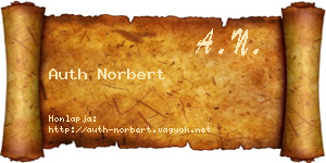 Auth Norbert névjegykártya
